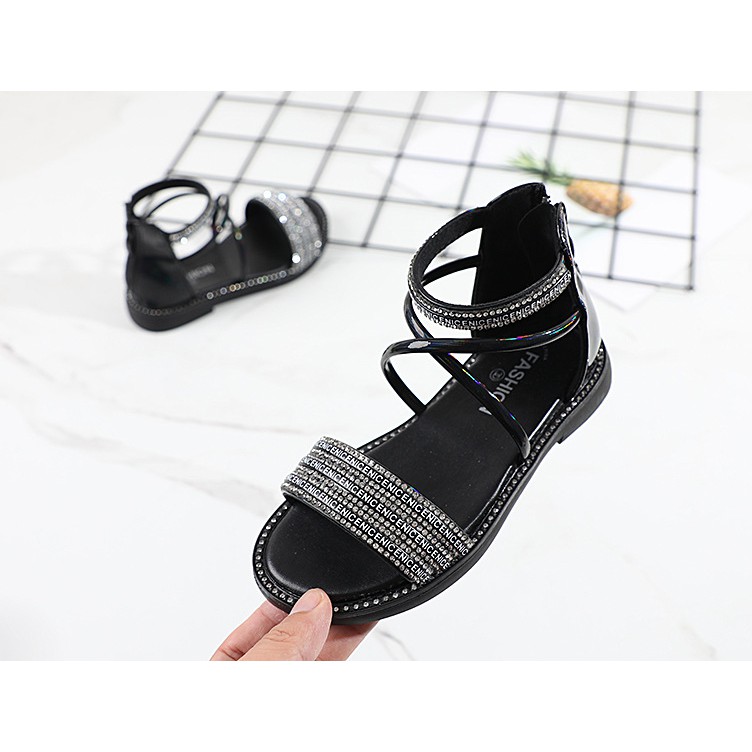 sandal bé gái size 26-30 khóa kéo phong cách