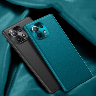 Ốp điện thoại da có tấm bảo vệ camera cho xiaomi mi 11 lite