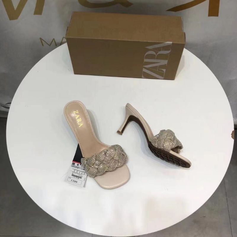 X(ẢNH THẬT) Guốc 7p Zara Quai Nhũ Da Mềm Êm Fullbox Tem Hãng Cao Cấp