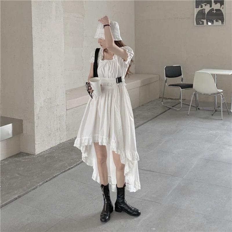 Đầm Nữ Ngắn Tay Cổ Vuông Eo Thắt Dây Thời Trang | BigBuy360 - bigbuy360.vn