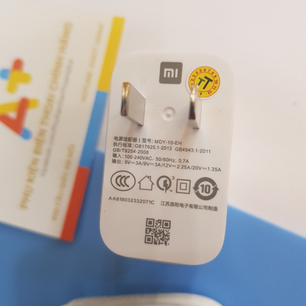 Cáp sạc, củ sạc nhanh Xiaomi 27W Quick Charge 3.0 chính hãng( Bảo hành 3 thán