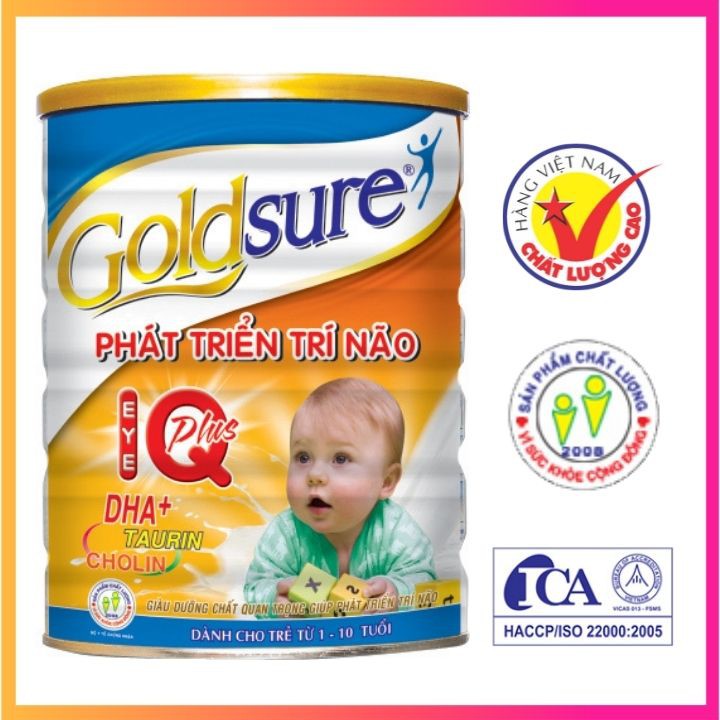 Sữa bột hỗ trợ phát triển trí não cho bé Goldsure lon 900g