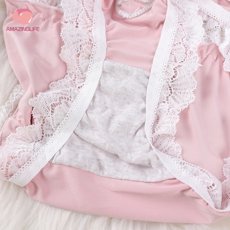 Quần Lót Tam Giác Thoáng Khí Không Đường May Thêu Hình Trái Tim Phong Cách Lolita Nhật Bản Dễ Thương Cho Nữ Sinh