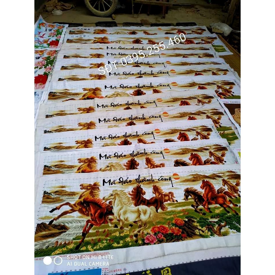 Tranh Thêu Chữ Thập MÃ ĐÁO THÀNH CÔNG thêu sẵn đã thành phẩm