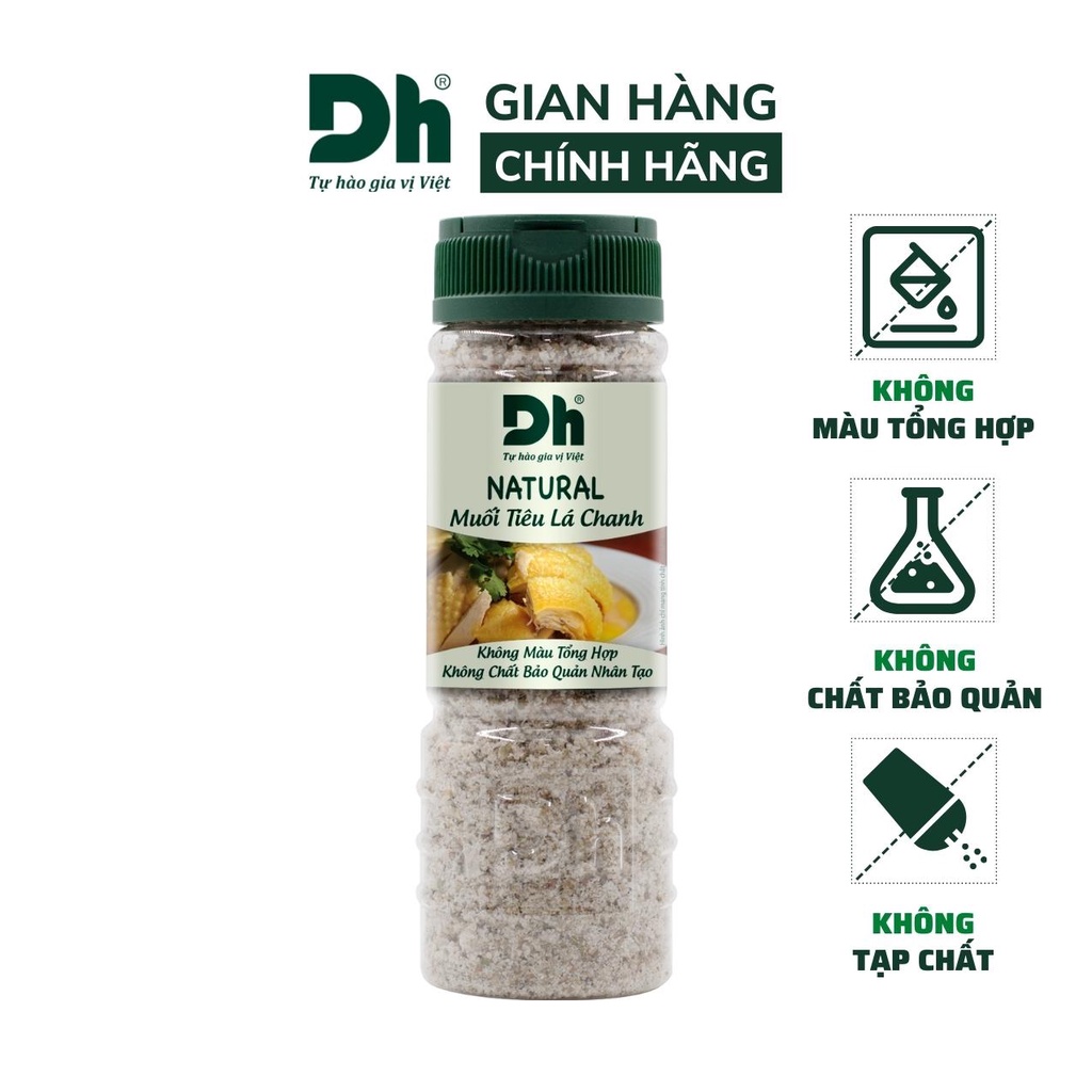 Muối tiêu lá chanh Natural DH Foods gia vị chế biến thực phẩm loại 1 thơm ngon 55/110gr - DHMTN85