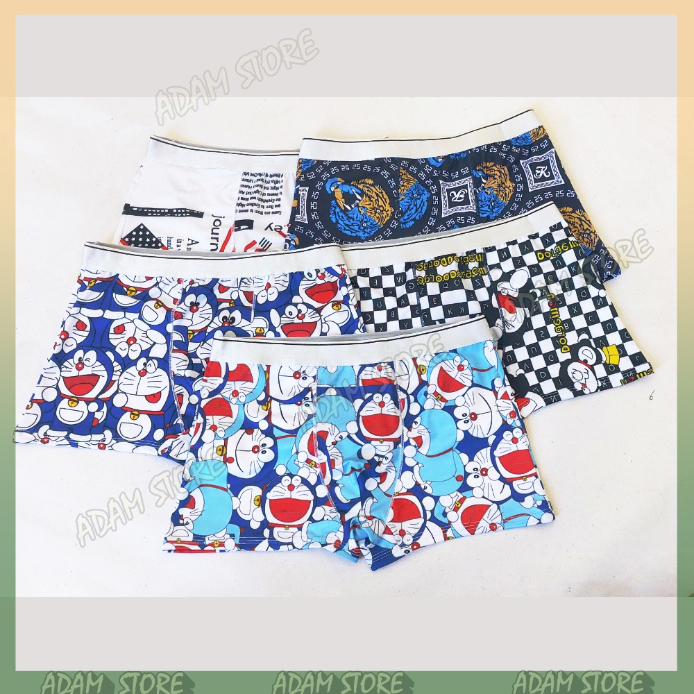 Quần sịp nam hoạt hình, quần sịp đùi nam cao cấp in hình hoạt hình, quần lót co giãn mềm mịn mát hàng loại 1