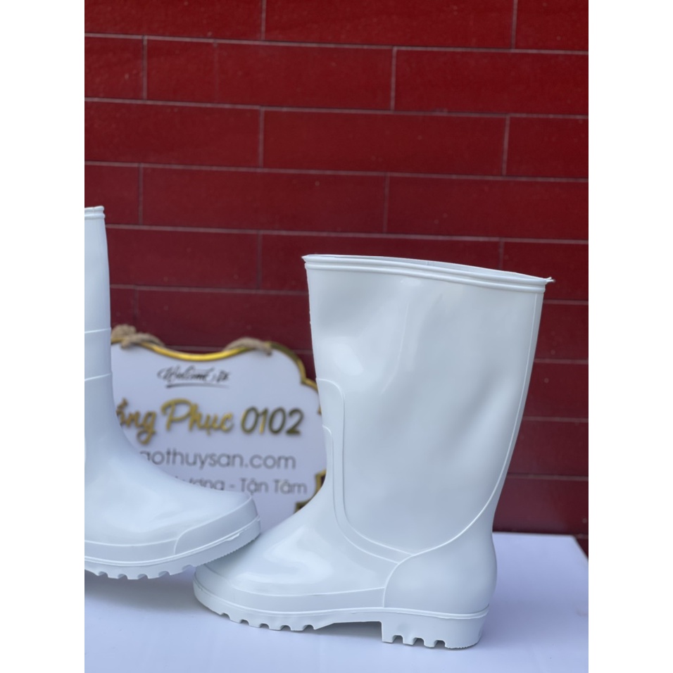 Ủng cao su trắng đế trắng TGP dành cho Nam và Nữ