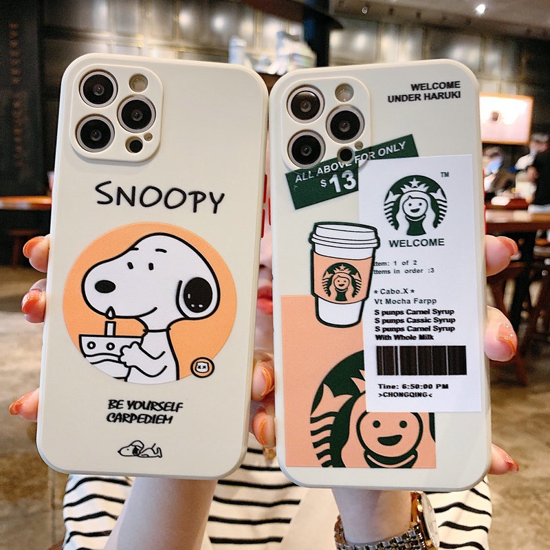 Ốp điện thoại TPU in hình Snoopy/ Starbuck cho Samsung Note 20 10 10+ 9 S21 S20 Ultra S21+ S10+ J7 J5 Pr J1A G530