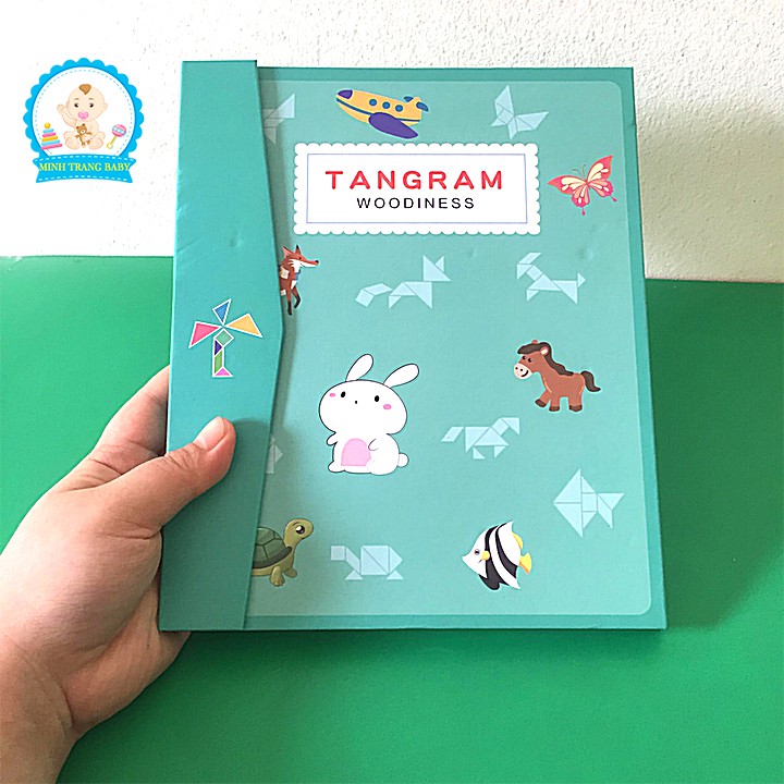 Đồ Chơi Xếp Hình Tangram Có Nam Châm Cho Bé Phát Triển Tư Duy