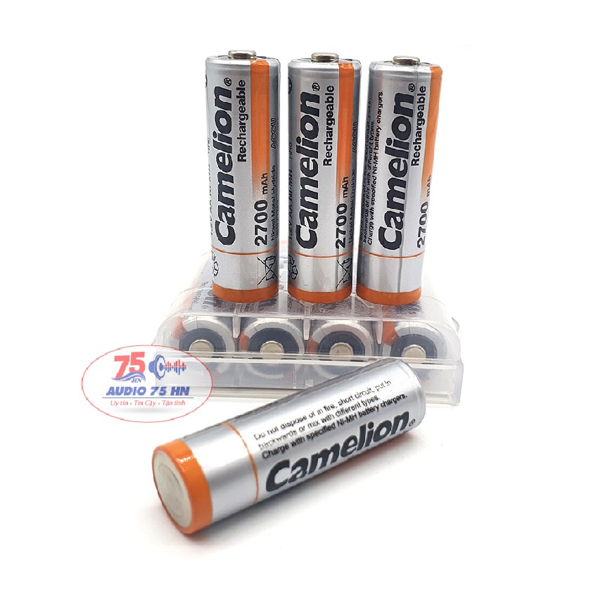 Combo 04 viên pin sạc Camelion 2700mAh 1.2V mẫu mới, pin chuyên dụng cho camera, micro...Tặng kèm hộp đựng