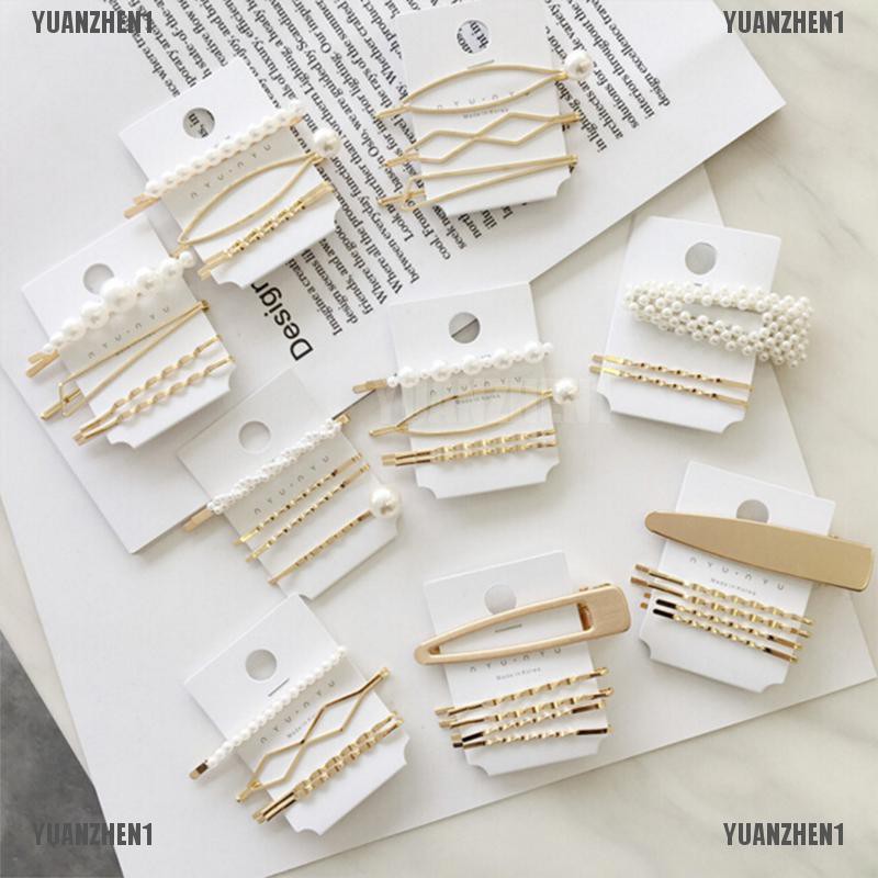 [YUANZHEN1] Kẹp Tóc Ngọc Trai 8 Phong Cách Tạo Kiểu Tóc
