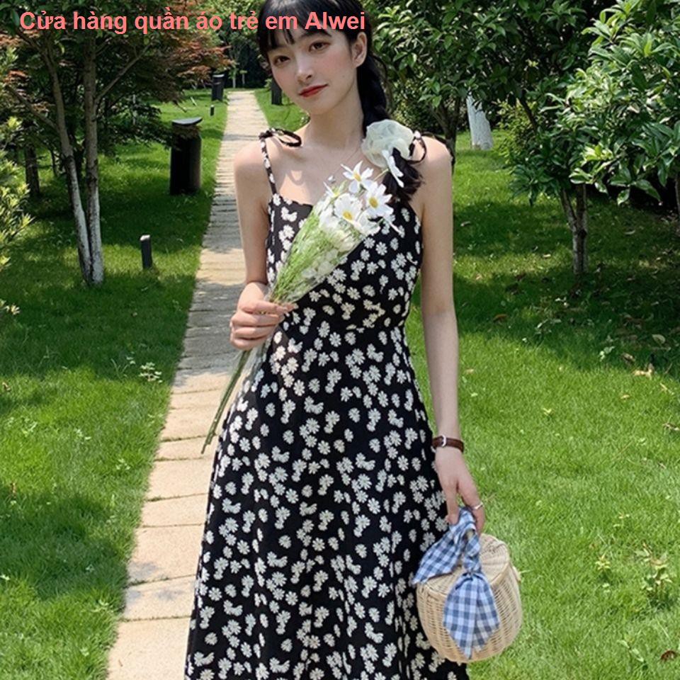 Váy hoa có dây cho phụ nữ bạn gái mùa hè mới 2021 Xu hướng tình yêu đầu tiên nhỏ của Phápáo lụa1