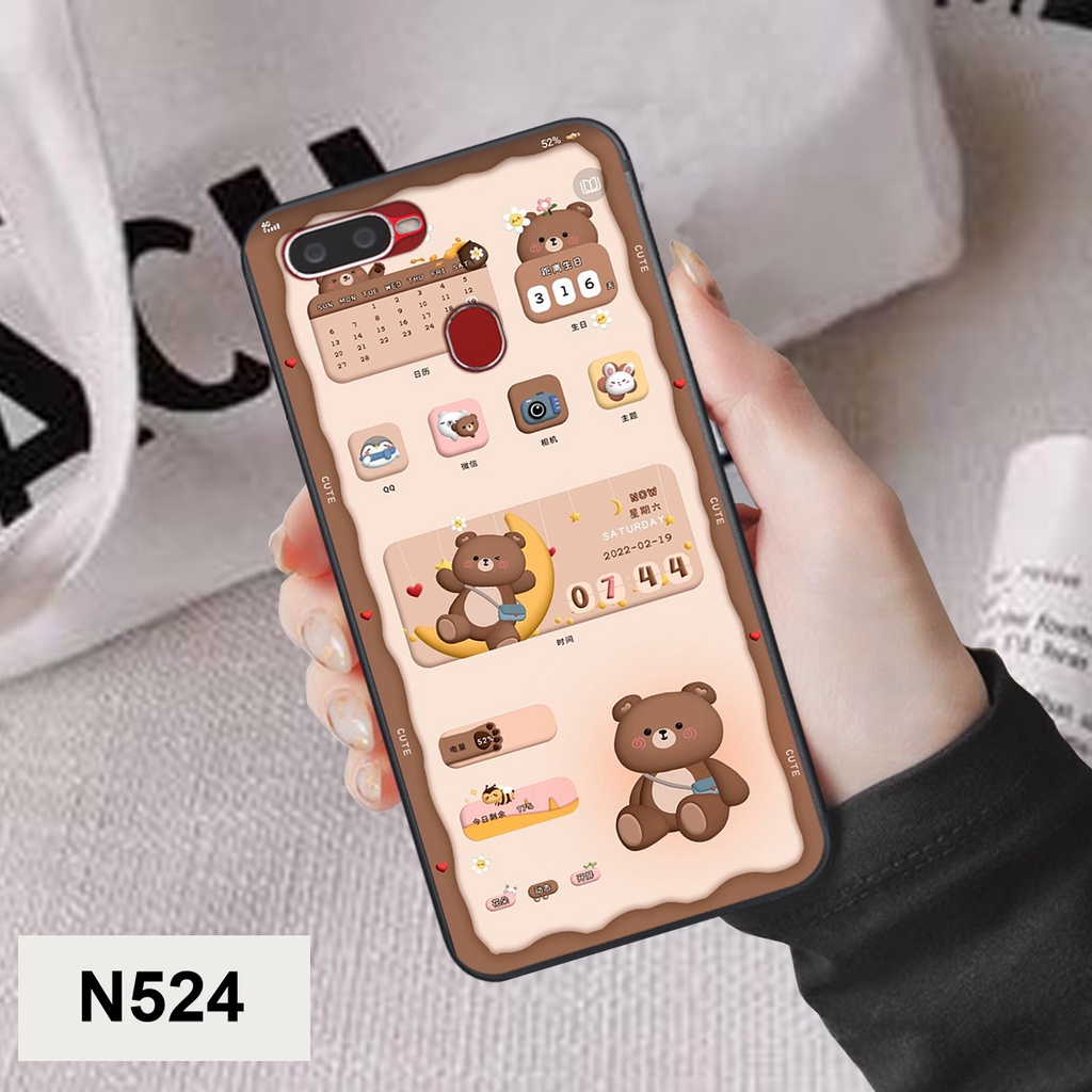 Ốp Oppo A5s / A7 / F9 / A12 bộ hình gấu , thỏ hồng cute dễ thương giá rẻ siêu bền