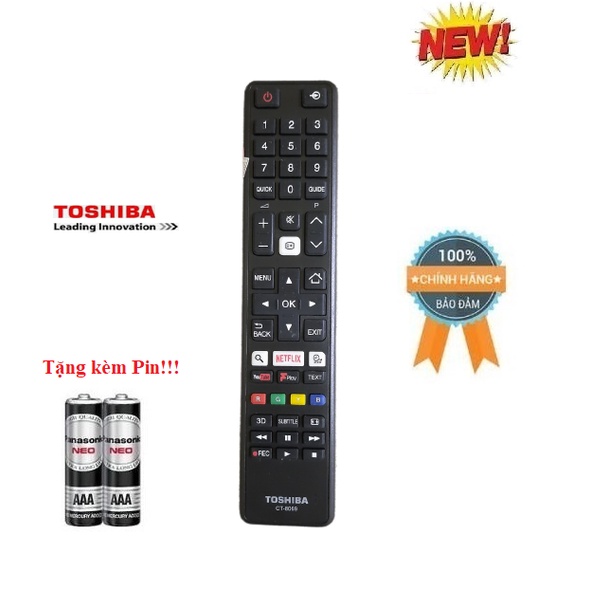 Remote Điều khiển tivi Toshiba CT 8069- Hàng chính hãng 100% Tặng kèm Pin!!!