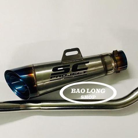 Pô SC Xéo Xi Titan + Cổ Pô Inox dành cho Exciter 150