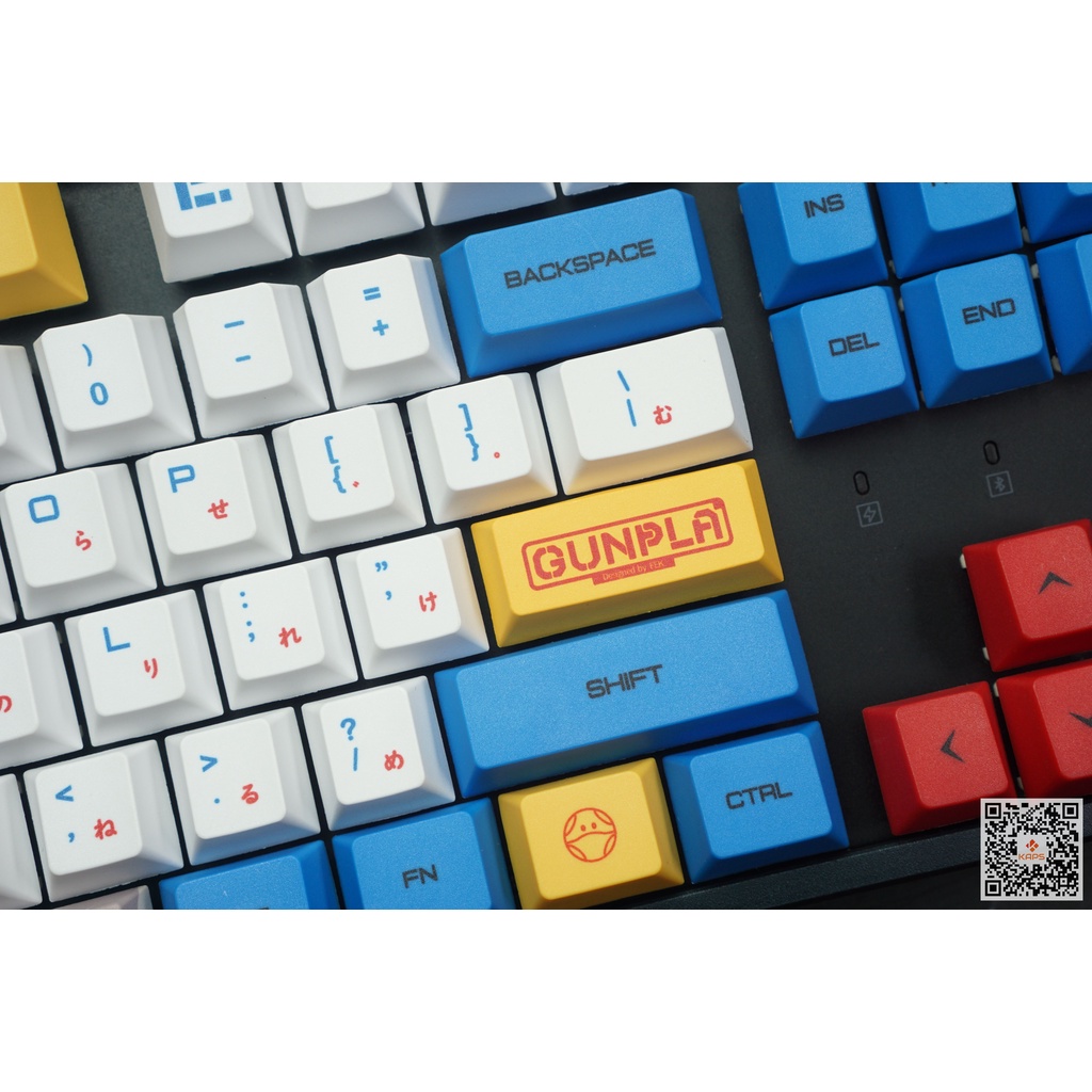 Keycap Gundam PBT profile Cherry in dyesub 127 nút cho bàn phím cơ lay