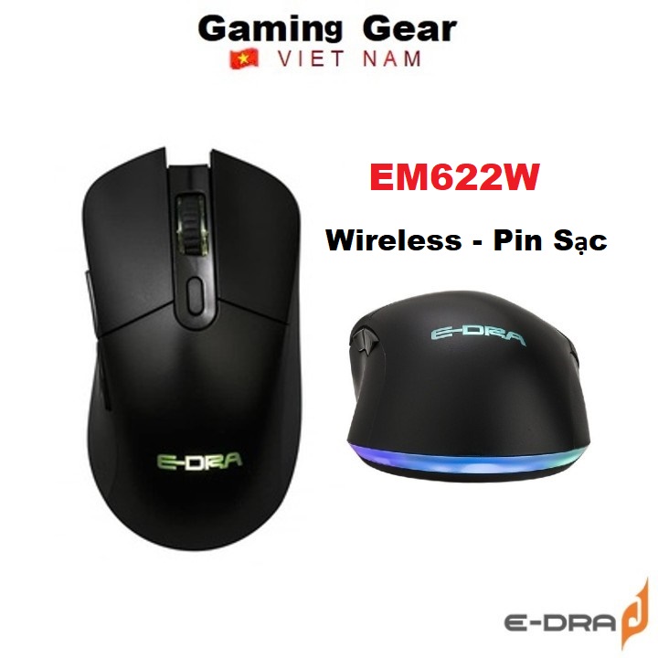Chuột Gaming không dây Edra EM622w RGB LED