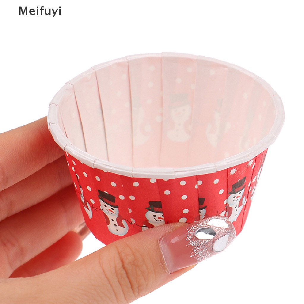 Set 10 Cốc Giấy Làm Bánh Muffin Phong Cách Giáng Sinh
