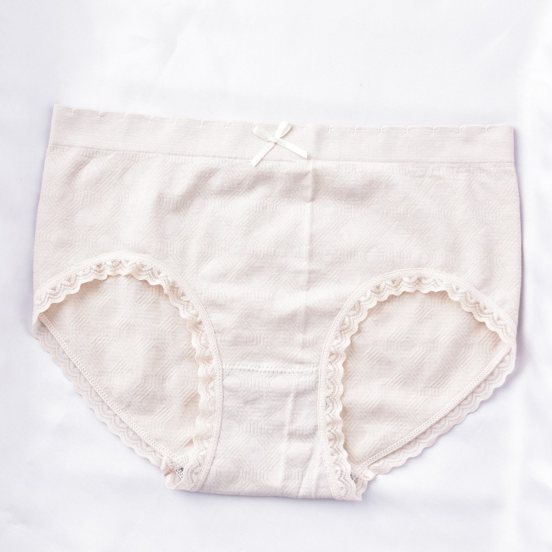 Quần lót lưng cao vừa kháng khuẩn đính nơ xinh xắn cho nữ