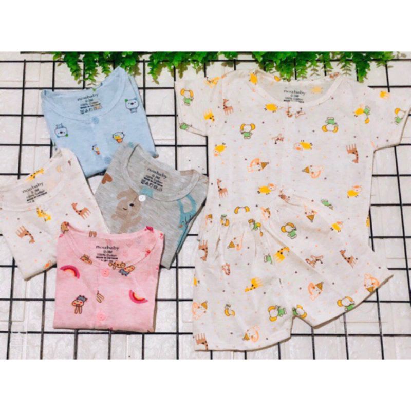 Bộ noubaby cộc tay hình cài cúc cho bé