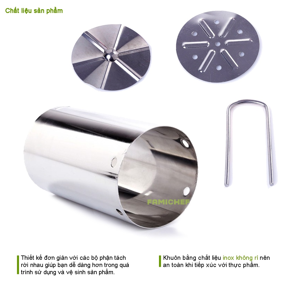Khuôn Giò Inox Loại 2Kg Làm Giò Lụa Giò Mỡ Giò Thủ Cao Cấp