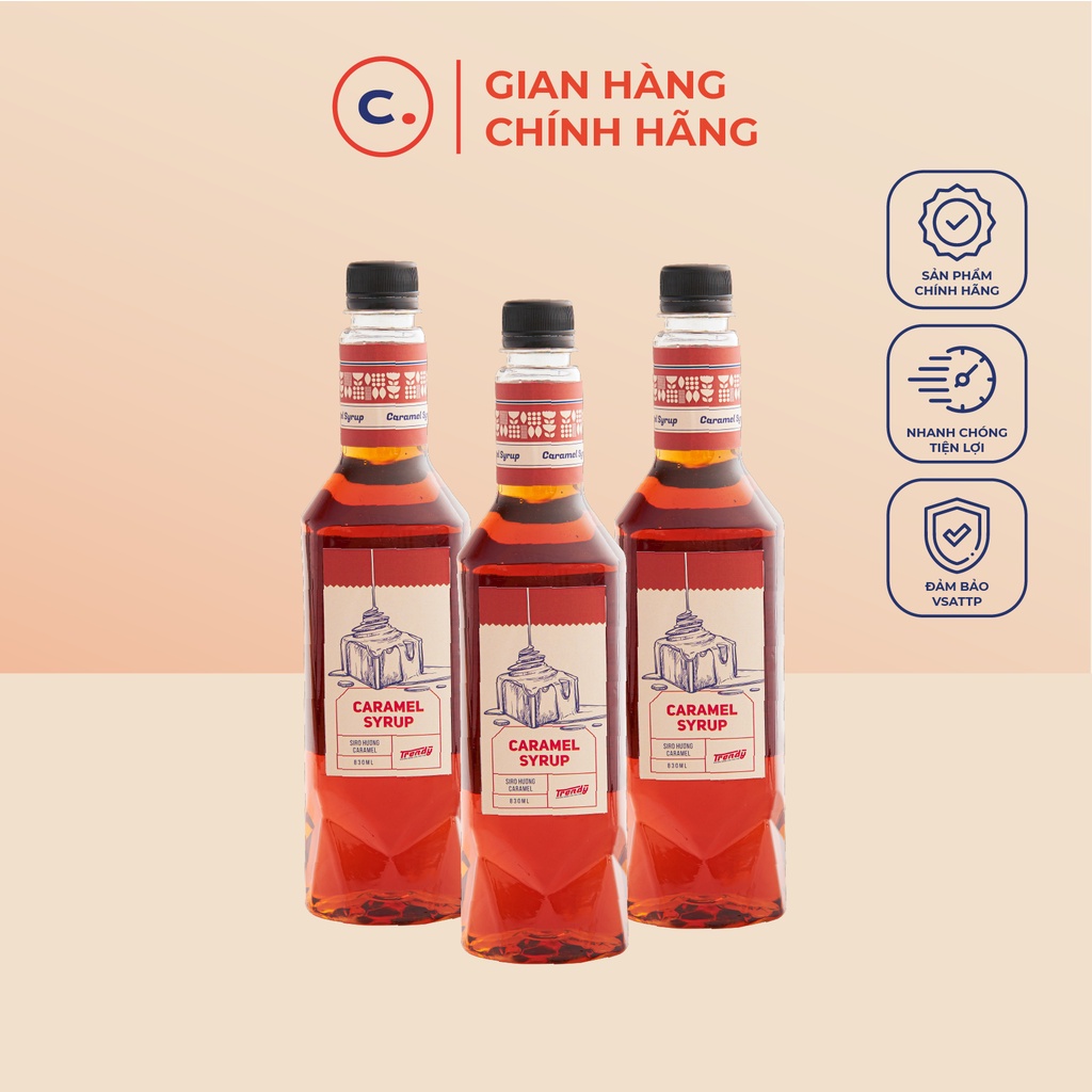 Syrup Trendy 830ml - Chuyên dùng cho pha chế đồ uống, trà sữa, trà hoa quả
