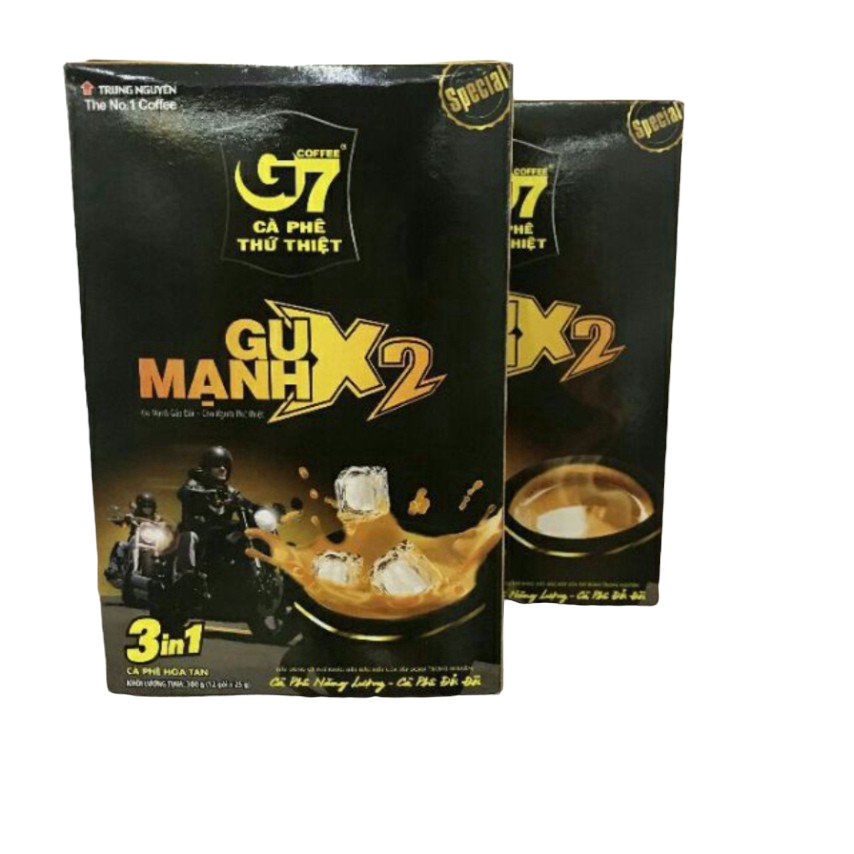 Cà phê sữa hòa tan đậm đà Gu Mạnh 3in1 hộp 12 gói x25gr
