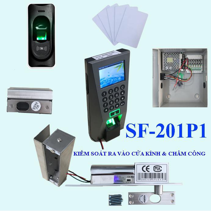 Hệ thống chấm công kiểm soát cửa kính SF-201P-1