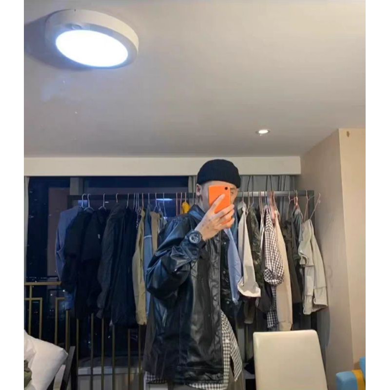 Áo khoác da trơn unisex