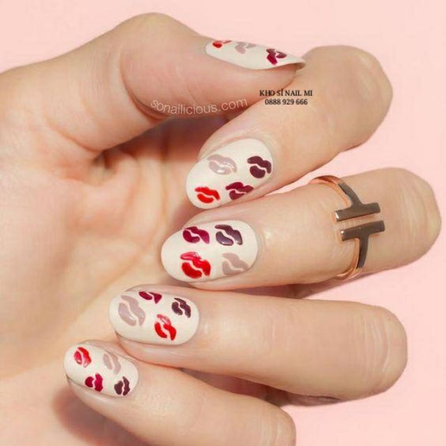 Miếng dán móng tay 3D nail sticker chủ đề cô nàng hiện đại và tình yêu mơ mộng (lẻ 1 tấm)