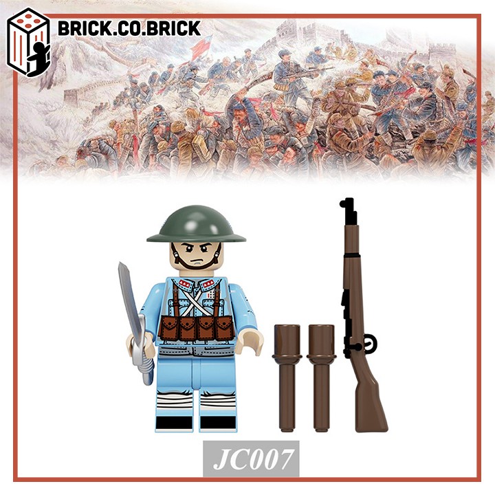 Lính Trung Quốc Mô Hình Đồ Chơi Lắp Ráp Non LEGO Lính Quân Đội Thế Chiến Minifigure China Soldier World War JC005-JC007
