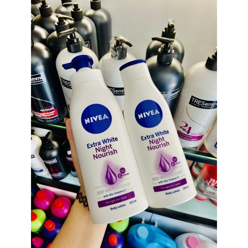 SỮA DƯỠNG THỂ NIVEA EXTRA WHITE NIGHT NOURISH, RADIANT &amp; SMOOTH, REPAIR &amp; PROTECT