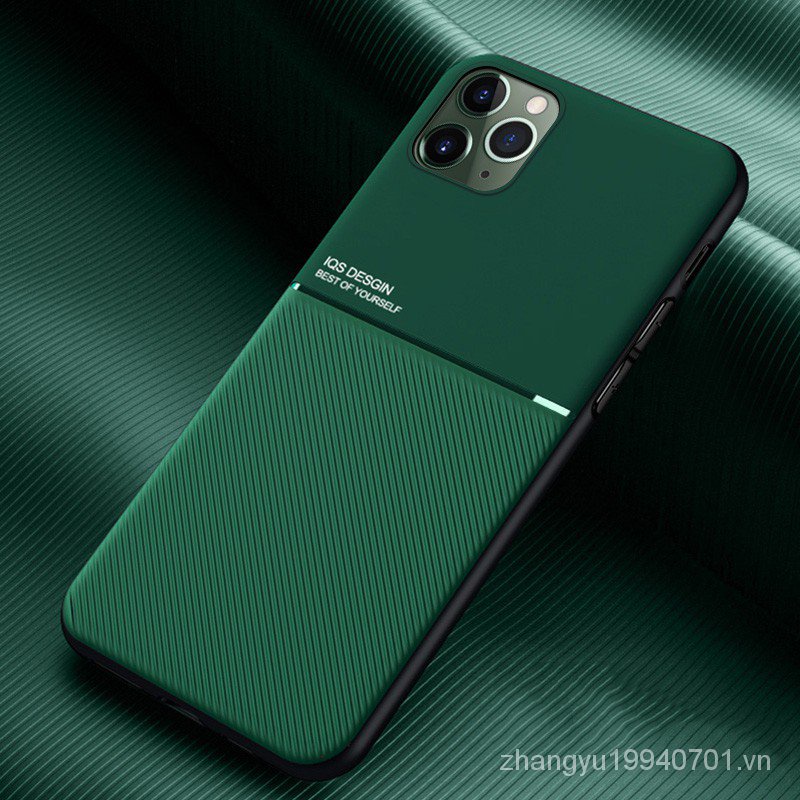 Ốp điện thoại da viền TPU dẻo màu nhám từ tính chống sốc cho IPHONE 11 PRO MAX SE2 X XR XS MAX 8 7 6S 6 PLUS 5 5C 5S 5SE