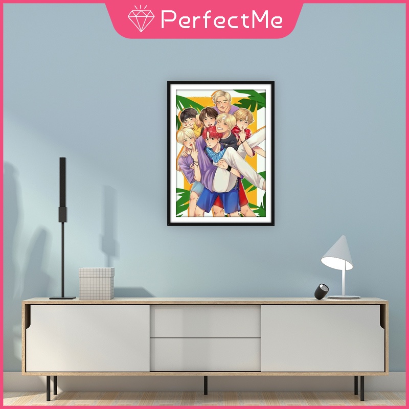 Bộ Tranh Đính Đá 5d Tự Làm Hình BTS 30x40cm