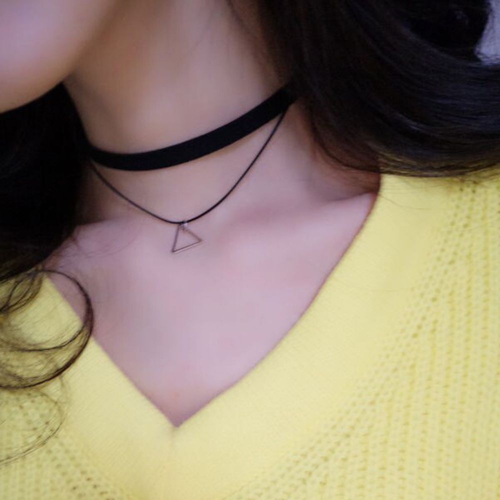 Chain Geometry Pendant Fashionable Joker Collar Necklace Clavicle Necklace