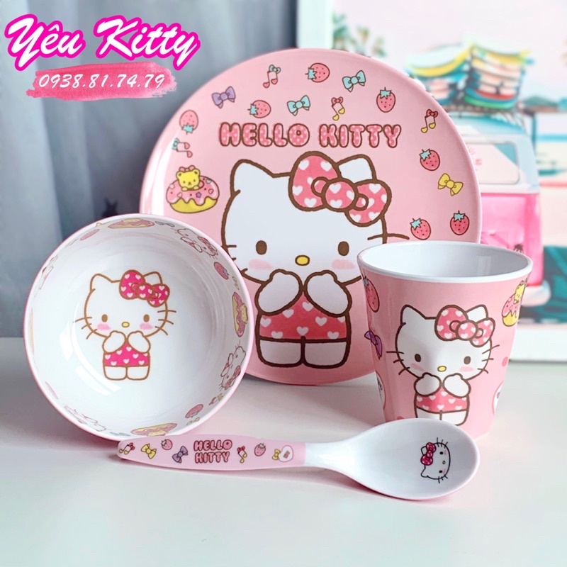 BỘ CHÉN DĨA LY MUỖNG HELLO KITTY
