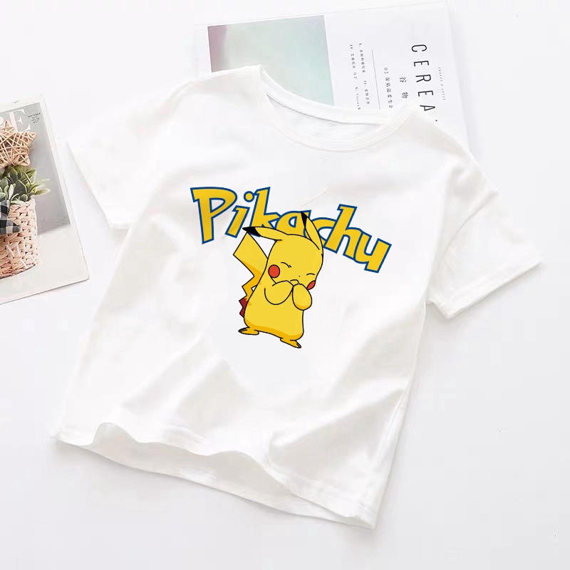 Áo thun ngắn tay in hình Pikachu thời trang dành cho bé