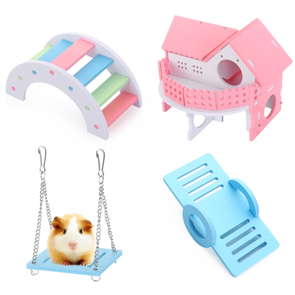Bộ Đồ Chơi Cầu Gỗ Tập Thể Dục Cho Chuột Hamster