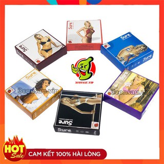 Bao Cao Su SURE Gân Gai Siêu Mỏng Chính Hãng Malaysia, Kéo Dài Thời Gian Yêu (Hộp 3 Bao)