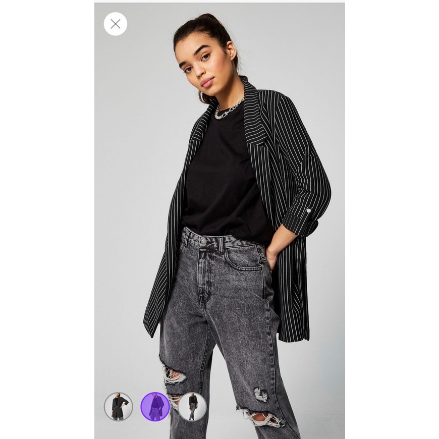 Áo Khoác Vest Blazer Sọc DON'T CALL ME JENNYFER Thời Trang- Cá Tính- Chuẩn Đẹp (Đen/ Xám) | BigBuy360 - bigbuy360.vn