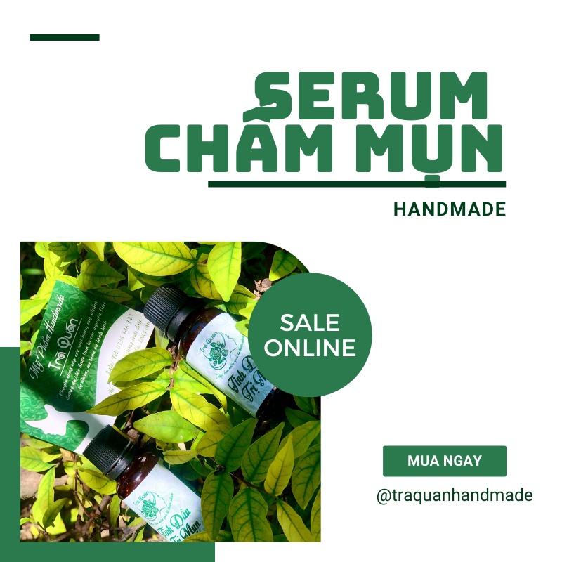 Serum Chấm Mụn An Toàn Từ Tinh Dầu Tràm Giúp Mờ Thâm Sau Mụn Ngăn Ngừa Mụn Se Khít Lỗ Chân Lông Trà Quán 20ml