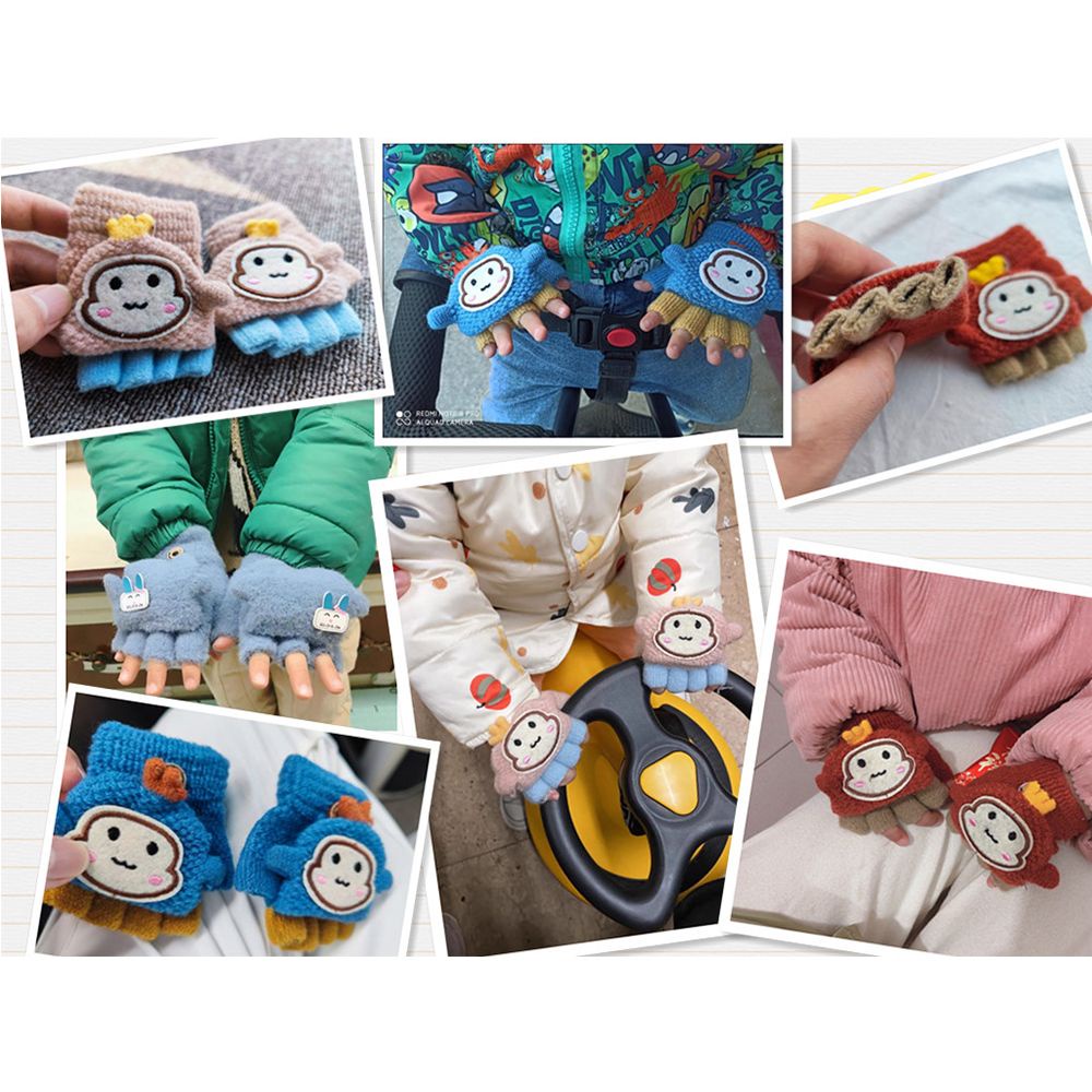 Găng tay hở ngón giữ ấm cho bé 1-6 tuổi