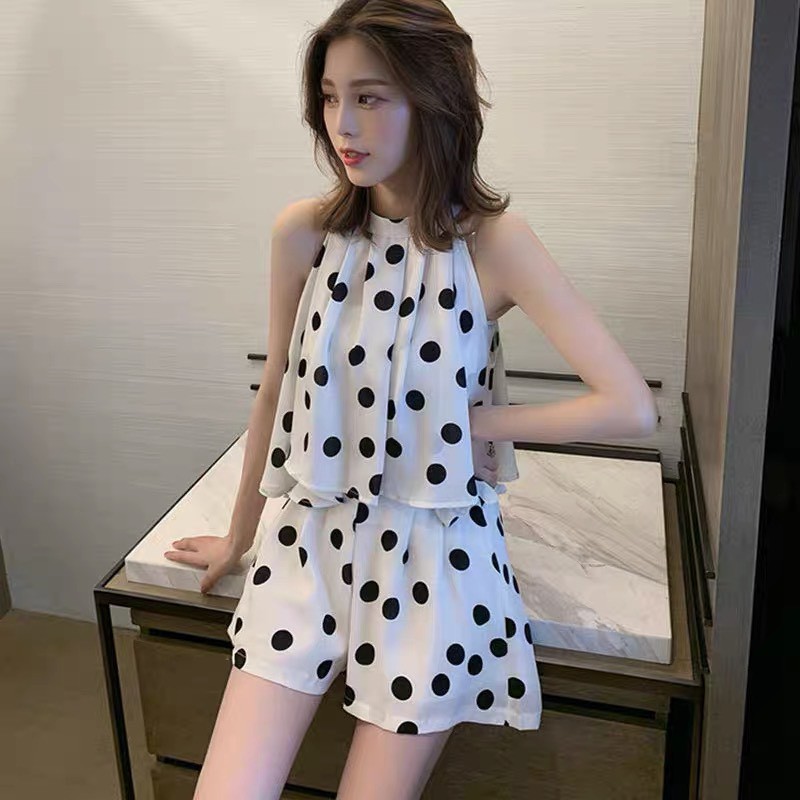 SET CHẤM BI CỔ YẾM TẦNG QUẦN SOOC CHO NỮ | BigBuy360 - bigbuy360.vn