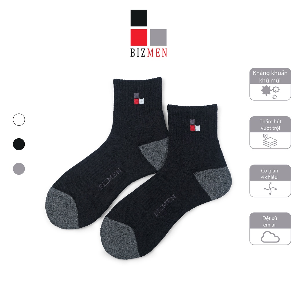 Tất, Vớ Nam Thể Thao Xù, Siêu Dày Cổ Trung Cotton, Kháng Khuẩn Khử Mùi Bizmen - CST.02