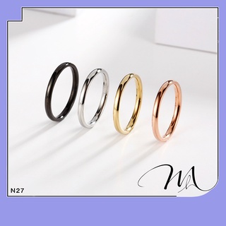 Nhẫn nam nữ Titan trơn đơn giản bản 2mm - Măng’s House N27