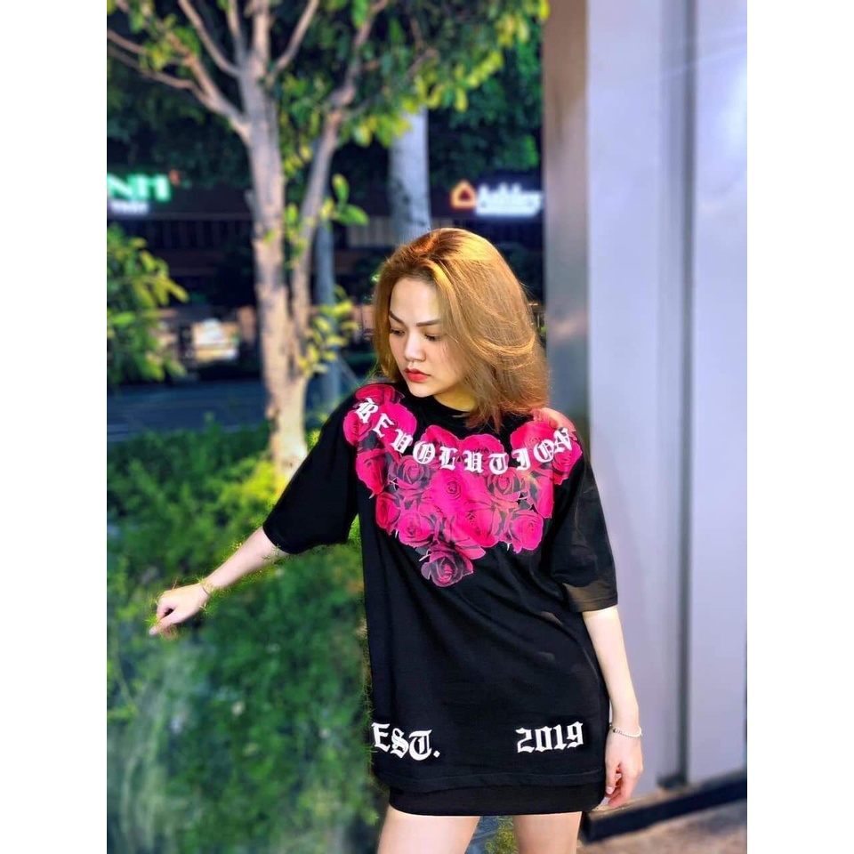 Thun tay lỡ in nổi họa tiết hoa hồng