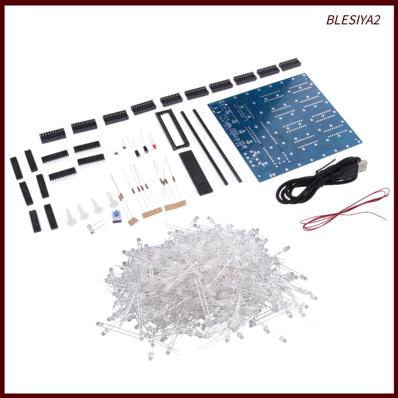 For   DIY 8x8x8 LED Cube 3D Light Electronic Soldering Kit Board