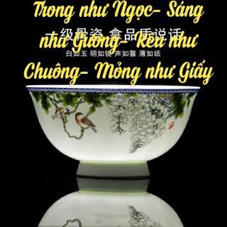 Bát ăn cơm Cốt Sứ Cảnh Đức ( Bộ 10 cái)