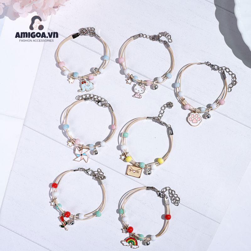 Vòng Đeo Tay Bện Bằng Gốm Họa Tiết Hoạt Hình Dễ Thương Cho Nữ