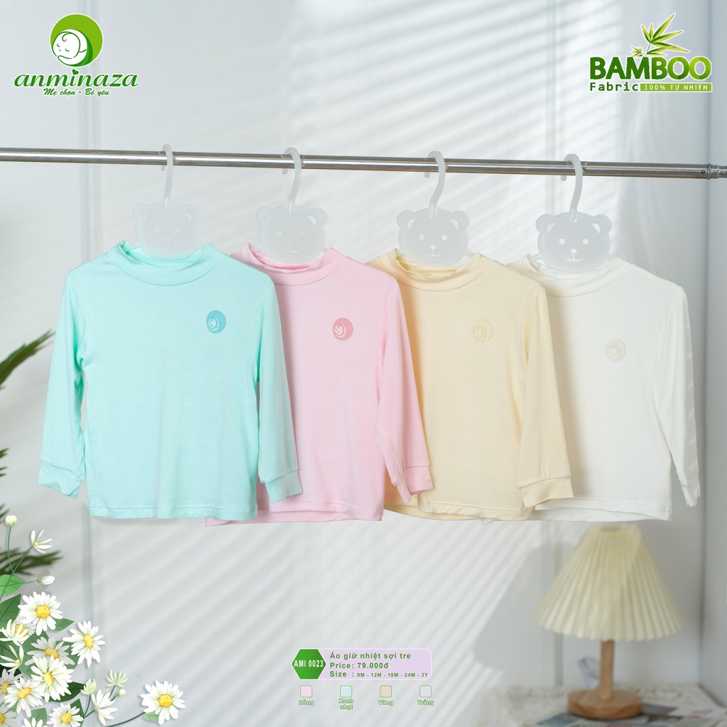 Aminaza Áo giữ nhiệt cổ 3p sợi tre mềm mịn cho bé thu đông 2022